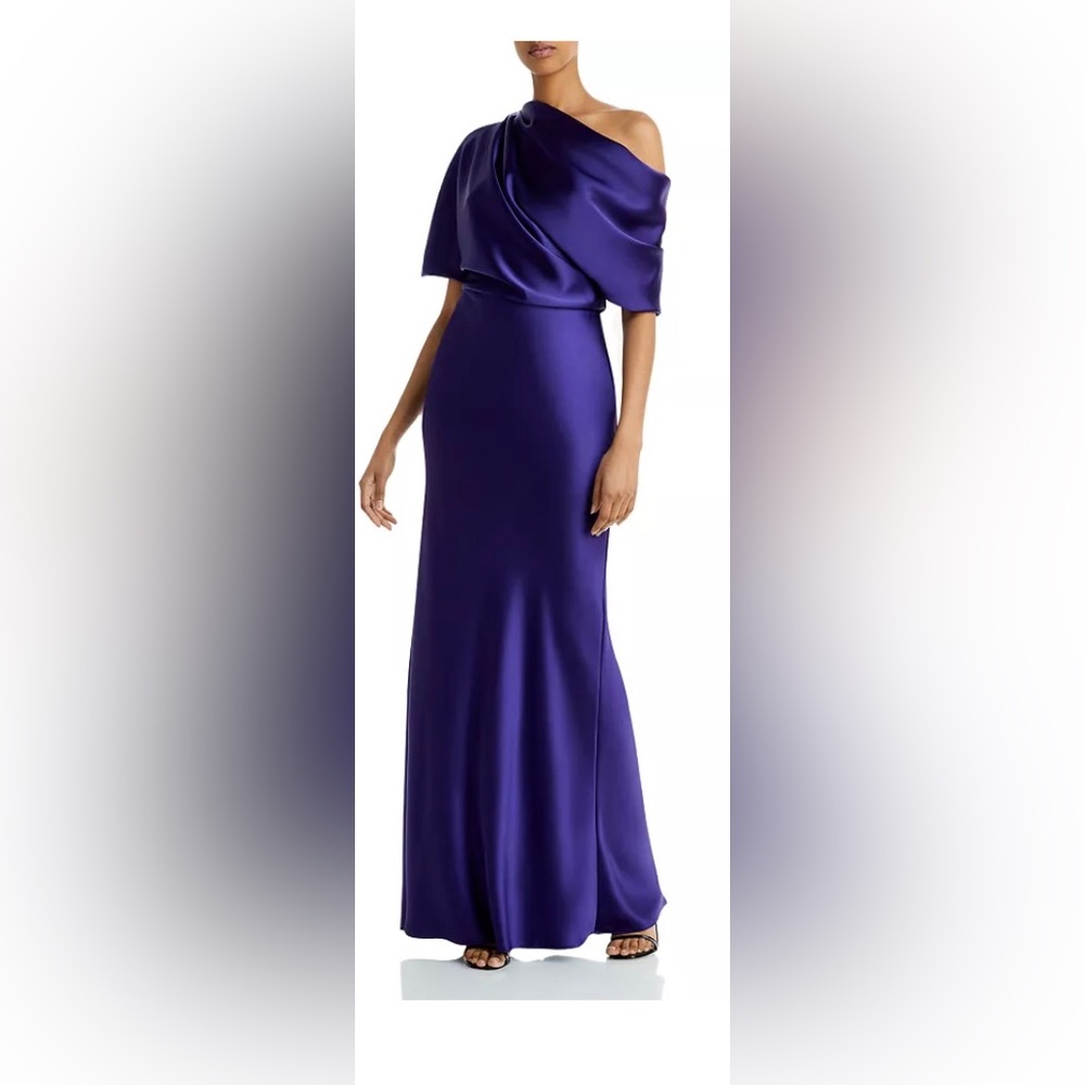 AMSALE Draped one shoulder dress